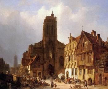 unknow artist European city landscape, street landsacpe, construction, frontstore, building and architecture.065 Germany oil painting art